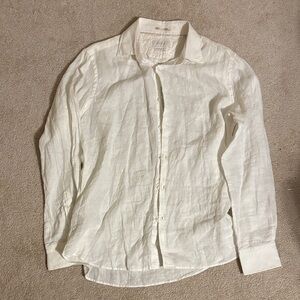Porter & Ash Men's Classic White Linen Shirt